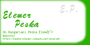 elemer peska business card